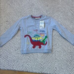 JoJo Maman Bébé Gray Dinosaur Sweatshirt Boys 5-6Y NWT